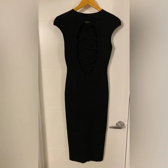 NWOT ELISABETTA FRANCHI Black Sheath Dress - Picture 10 of 14